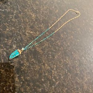 Turquoise Necklace with gold accent